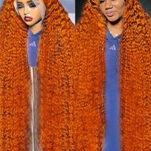 5x5 Glueless Orange Ginger Deep Wave Human Hair 30 34 Inch 13x6 Transparent Water Curly Lace Amawigi Angaphambili Abesifazane