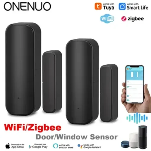 Tuya WLAN/ZigBee Tür-/Fenstersensor, Smart Home, kabellose Tür-Öffnen-Schließen-Melder, APP-Fernalarm, funktioniert mit Alexa, Google Home