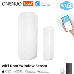ONENUO Tuya Wifi senzor dverí Senzor vstupu do okna Zabezpečenie proti vlámaniu Senzor dverí Alarm Smart Life Magnetický senzor dverí Alexa Google