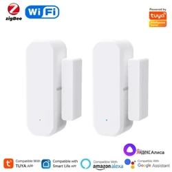 Tuya WiFi/Zigbee Интелигентен сензор за врати и прозорци Магнитна охранителна аларма Smartlife APP Дистанционен монитор Работи с Alexa Google Home