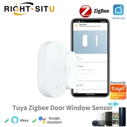 Tuya Zigbee durvju sensors viedās mājas drošības logu detektors, automātisks bīdāmo durvju magnētiskais kontakta sensors Alexa Google