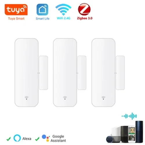 Tuya WiFi Zigbee Deursensor Contactsensor Open Gesloten Detector Smart Home Alarm Beveiliging Werk met Aleax Smart Life