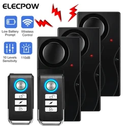 Elecpow Báo Động Chống Trộm Không Dây Có Điều Khiển Từ Xa Cửa Và Cửa Sổ Báo Rung 110dB Xe Đạp Nhà An Ninh Báo Trộm