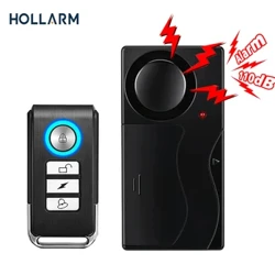 Hollarm Wireless Vibration Alarm Anti-Diefstal Alarm Dier a Fënster Alarm mat Fern Motorrad Vëlo Sécherheetssensoren