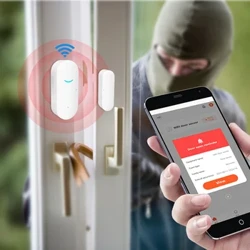 WiFi-version Tuya Smart Life Home App Alert Funktion Mini Dørsensor Alarm Forhindrer Tyverisikring Indbrudsvindue Sikkerhedsdetektor