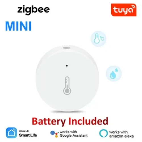 Tuya Zigbee 3,0 Sensor de temperatura y humedad Monitor remoto por aplicación Smart Life alimentado por batería funciona con Alexa Google Home