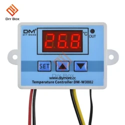 DM-W3002 XH-W3002 Digital LED-temperaturkontroller DC 12V 24V AC 110V-220V 10A Termostatkontrollbryter med sondesensor