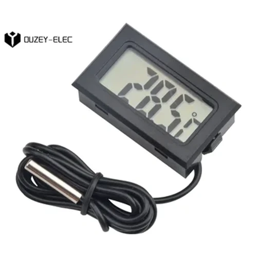 Den Embedded Electronic Digital Display Thermometer LCD Display Elektronesch Temperatur Hygrometer fir Vehicle Fish Tank Aquarium
