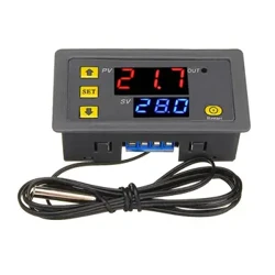 W3230 DC 12V 24V 110V-220V AC Regolatore di temperatura digitale Display a LED Termostato con sensore di controllo del raffreddamento del riscaldamento