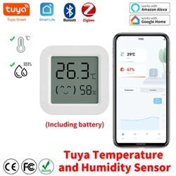 Tuya temperatūras mitruma sensors Mini LCD digitālais displejs ir savietojams ar Bluetooth APP tālvadības pults termometra higrometru