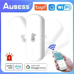 1-10 قطعة AUBESS Tuya WiFi مستشعر درجة الحرارة والرطوبة كاشف المنزل الذكي ميزان الحرارة الرطوبة لمساعد أليكسا جوجل