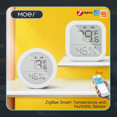 MOES Tuya ZigBee Smart Home Senzor temperature i vlažnosti sa LED ekranom radi s Google Assistantom i Tuya Zigbee Hub-om