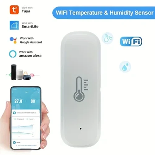 Tuya WiFi Sensore di umidità della temperatura Termometro connesso a casa compatibile con Smart Life Alexa Google Assistant