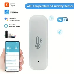 Tuya WiFi harorat namligi sensori uyga ulangan termometr Smart Life Alexa Google Assistant bilan mos keladi