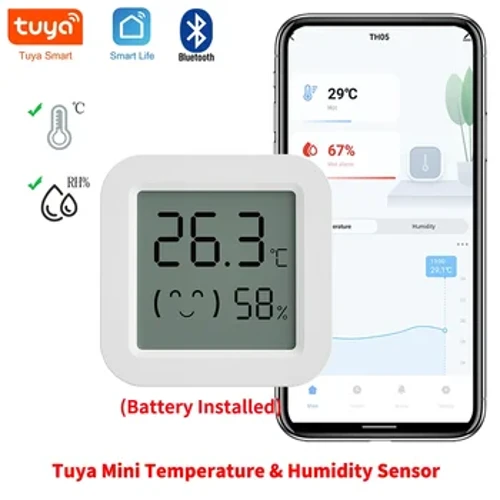 Tuya Mini Termometer Hygrometer Temperatur Fuktighetssensor APP Fjärrkontroll för Smart Home Bluetooth-kompatibel Smart Life
