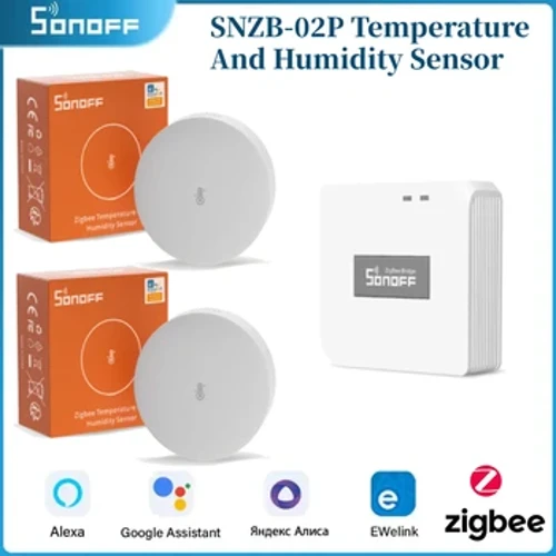 SONOFF SNZB-02P Kichunguzi cha Halijoto na Unyevu cha Zigbee cha Usahihi wa Juu cha Nyumbani Mahiri Kupitia Programu ya EWeLink Alexa Google Home