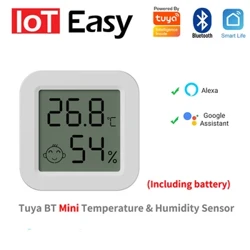 Tuya BT MiNi lämpötila- ja kosteusanturi LCD-näyttö Bluetooth-yhteensopiva lämpö- ja kosteusmittari Google Home Alexan kanssa