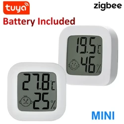 Tuya 스마트 Zigbee 온도 및 습도 감지기 센서 APP 실시간 모니터링 LCD 화면 Diaplay는 Zigbee2mqtt Ho와 함께 작동합니다.