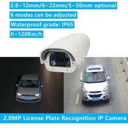 2MP Lens Varifocal IP Cerbydau Rhif Trwydded Adnabod Platiau Camera LPR Awyr Agored Ar gyfer Parcio Priffordd Camera IP 1080P LPR