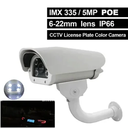 I-5.0MP Vechile Plate Plate Recognition entsha ye-LPR ANPR 5MP IMX 335 Chip 6-22mm Ikhamera ye-POE ONVIF Yangaphandle Engangeni Manzi Indawo yokupaka