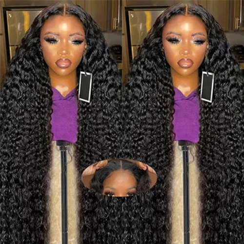 Wear Go Deep Wave 13x4 HD Glueless Pitsi edessä Ihmisen Hius Peruukit 360 Täyspitsiä Etuperuukit Cury Hair Liimaton 7x5 HD Pitsi