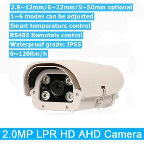 2MP Varifocal Lens AHD Vehicles License Number Plate Recognition LPR Camera Outdoor Para sa Highway Parking Lot LPR AHD 1080P Camera