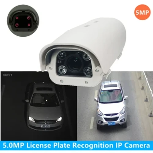 5MP IR LED Vehicle License Number Plate Recognition 5-50mm Varifocal Lens POE LPR IP Camera Para sa Highway at Parking Lot