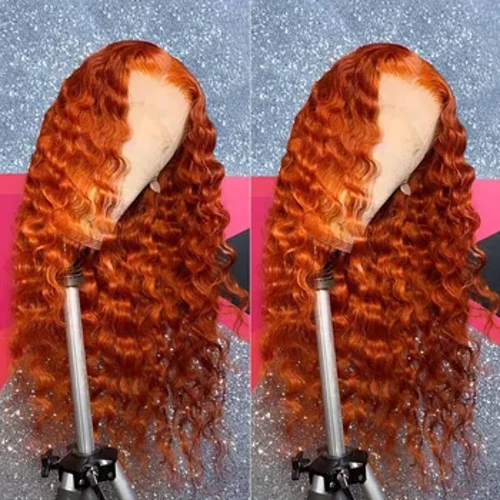 5x5 Glueless Orange Ginger Galu loloto Laulu o le Tagata 30 32 Inisi Pisinisi Suavai Pi'i Pi'i Lace Luma Wigs Mo Fafine