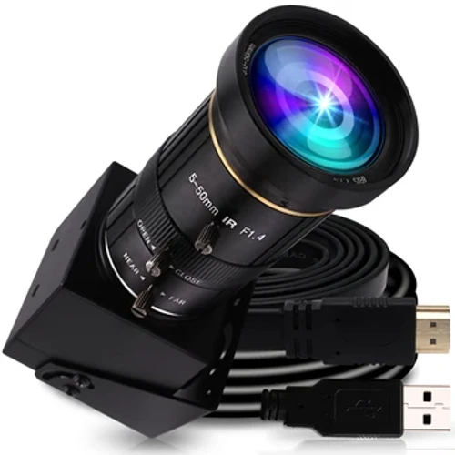 Caméra industrielle ELP HD 4K HDMI, Webcam Zoom 10X pour la reconnaissance de plaque d'immatriculation, sortie USB et HDMI simultanée pour radio, réunion