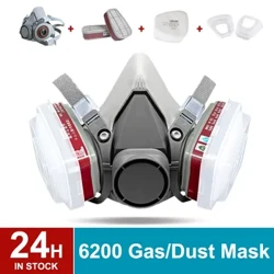 6200 Respirator Gas Mask Set Vehicle Painting Spray Cartridge Box 6001/6002 Orgainc Acid Vapors 5N11 Filtrar Dammsäker gruvdrift