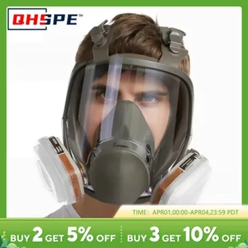 Mặt nạ chống sương mù 6800 Mặt nạ phòng độc phun sơn công nghiệp Bộ lọc làm việc an toàn Chống bụi Bảo vệ toàn diện Formaldehyde