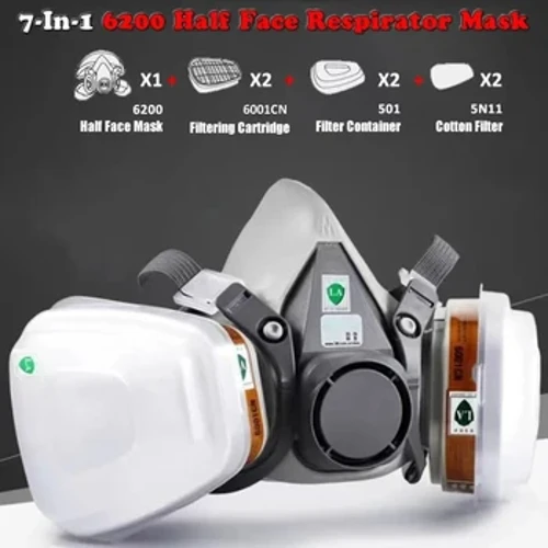 Mặt nạ phòng độc Mặt nạ phòng độc nửa mặt Có thể tái sử dụng Bảo vệ hơi thở chuyên nghiệp chống bụi Hóa chất Chống vi-rút