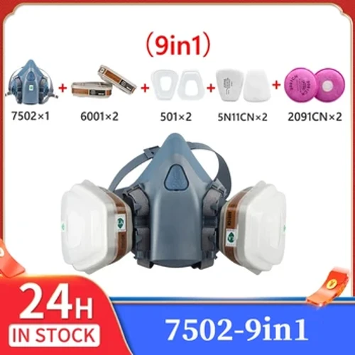7502 Mặt nạ phòng độc chống bụi Mặt nạ chống bụi nửa mặt Lá chắn tối ưu chống lại việc phun sơn Các mối nguy hiểm khi hít phải hơi hữu cơ