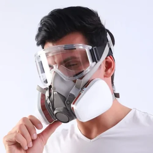 Química Meia face 6200 Respirador à prova de poeira Pintura industrial Máscara de gás pulverizando com óculos protetores à prova de neblina Trabalho de segurança