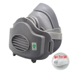 Mască de praf pentru jumătate de față Respirator rezistent la praf Mască de cauciuc pentru siguranță la locul de muncă Filtru de bumbac pentru lustruirea constructorului de dulgher pentru curățarea casei de bricolaj