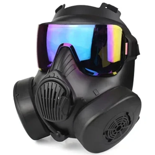 Mwgwd Respirator Tactegol Amddiffynnol Mwgwd Nwy Wyneb Llawn ar gyfer Airsoft Saethu Hela Marchogaeth CS Gwarchod Cosplay Gêm