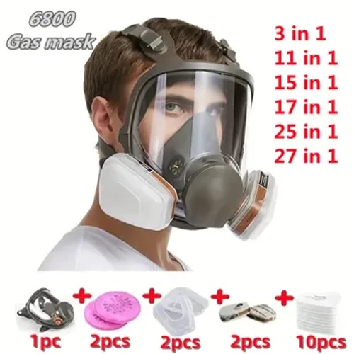 6800 Przeciwmgielny maska ​​pełnotwarzowa Maska gazowa Malowanie przemysłowe Respirator natryskowy Bezpieczeństwo Filtr pracy Ochrona formaldehydu