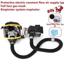 Hāʻawi ʻia ka Uila Palekana ʻAi ʻole i ka Air Fed Full Face Gas Mask Respirator System Respirator Mask Mea Hana Palekana