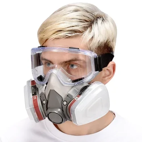 7-In-1 Sraith Iomlán 6200 Dust Respirator Gáis Masc Aghaidh Leath Do Phéinteáil Spraeáil Gal Orgánach Bosca Scagaire Gáis Ceimiceach Sábháilteacht Oibre