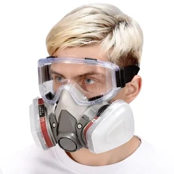 7-In-1 Set Lengkap 6200 Debu Gas Respirator Setengah Wajah Masker untuk Lukisan Penyemprotan Uap Organik Kotak Filter Gas Kimia Keselamatan Kerja