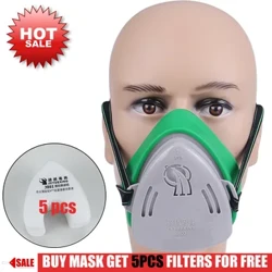 Berufflech Stëbs Mask Stëbs Proof Otemschwieregkeeten Gummi Aarbecht Sécherheet Mask Fir Builder Schräiner Daily Haze Protection