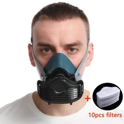 Mask ya Silicone Inayozuia vumbi Inafaa kwa Mapambo ya Nyumba ya Rangi ya Kunyunyuzia Kusaga Kipumulio cha Vumbi Kinachojitosheleza Kichujio cha Vumbi Nusu Mask