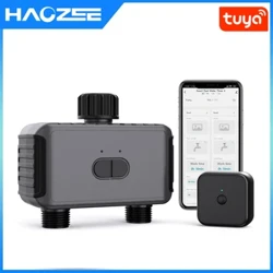 Tuya Smart Garden Vanning Timers 2 Uttak Sprinkler Dryppvanningskontroller Vannventil Regnforsinkelse Programmerbare kontroller