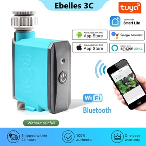 ʻO Tuya Irrigation Smart Garden e hoʻoheheʻe ʻana i ka wai wai wai IP67 Waterproof timer hana me ka Bluetooth Gateway Alexa.