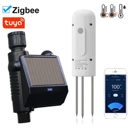 ʻO Tuya Smart ZIGBEE Māla ʻO ka Solar Energy Watering Timer Ball Valve Sprinkler Drip Irrigation System Water Controller Smart Life