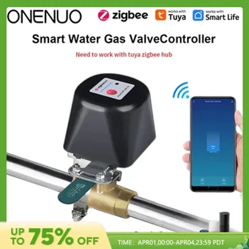 ONENUO Tuya Zigbee Smart Gas Valve Garden Water Shut Off Timer Irrigation Controller na may Alexa Google Assistant Kailangan ng Tuya Hub