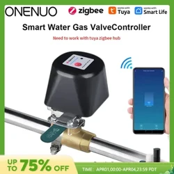 ONENUO Tuya Zigbee Smart Gas Valve Garden Water Shut Off Timer -kasteluohjain Alexa Google Assistantilla Need Tuya Hub