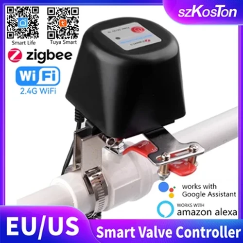Falf dŵr Tuya Zigbee WiFi System Dyfrhau Gardd Rheolydd Faucet Smart Amserydd Falf Nwy Rheoli Llais ar gyfer Alexa Google