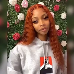 Oranžs Deep Wave 13x6 Mežģīnes frontāli cilvēka mati cirtaini ingvers 30 40 collas 13x4 mežģīnes priekšā parūka Cosplay brazīliešu sievietēm