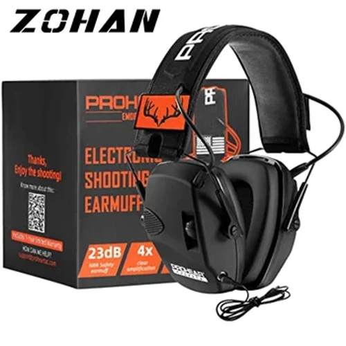 ZOHAN Protection auditive électronique Protection auditive Sparta protecteur actif pour tir cache-oreilles NRR 23dB réduction du bruit